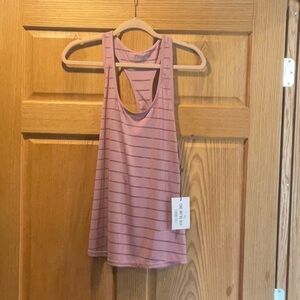 Pink Sleeveless Striped Tank Top